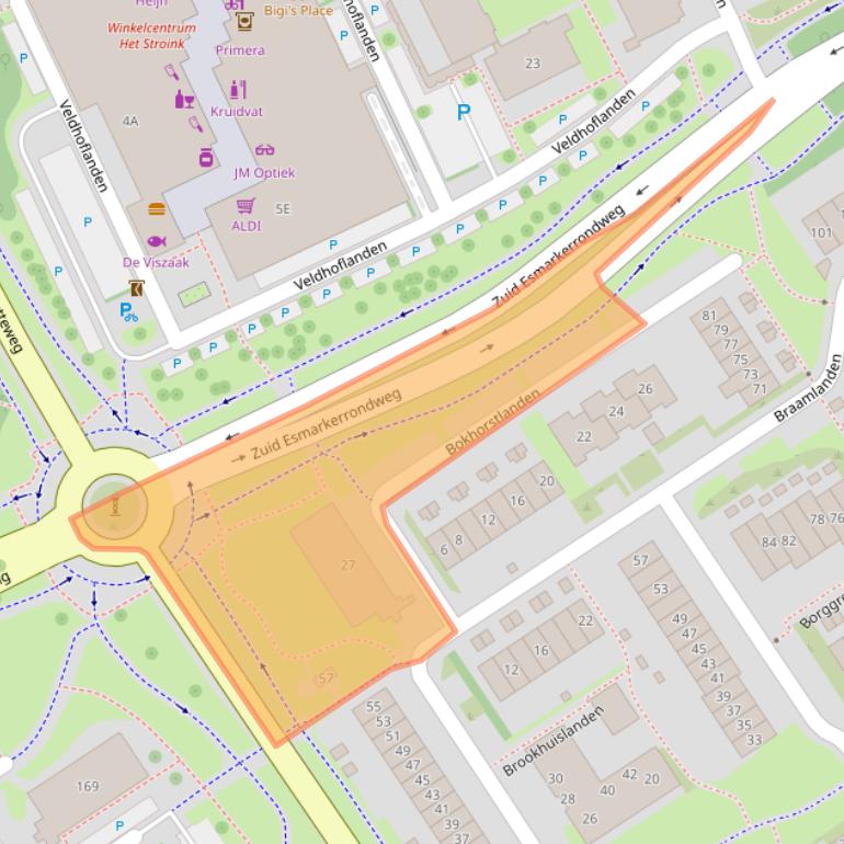 Kaart van postcodegebied 7542CL.