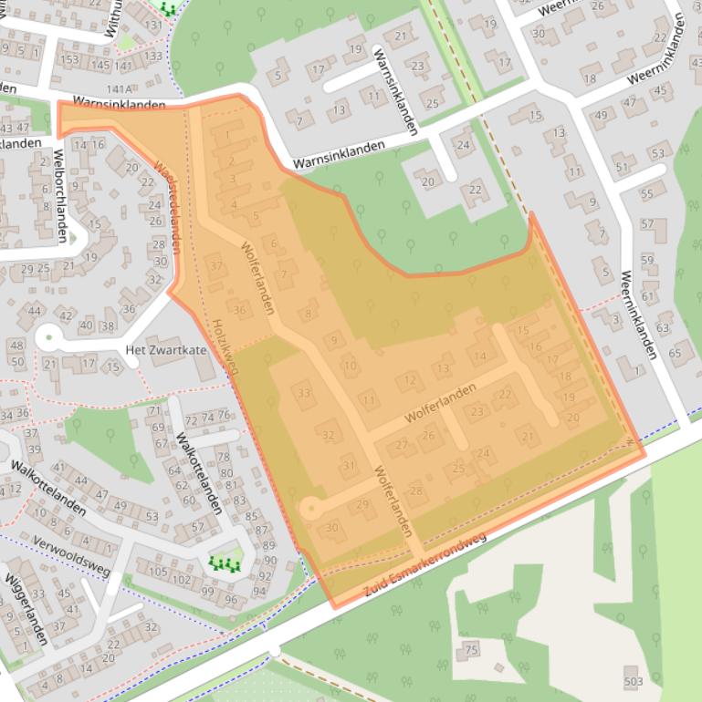Kaart van postcodegebied 7542CZ.