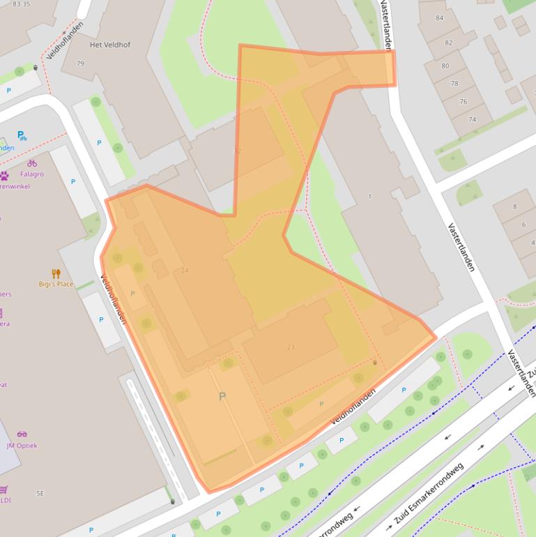 Kaart van postcodegebied 7542LV.