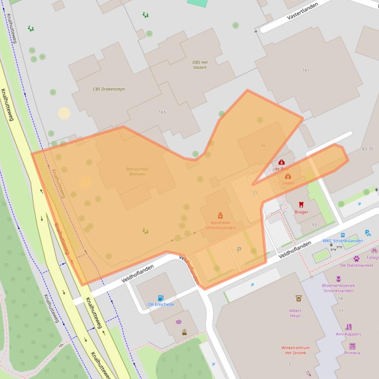 Kaart van postcodegebied 7542LX.