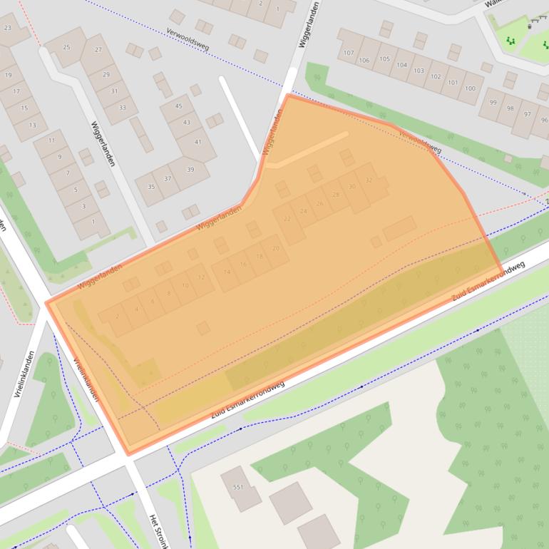 Kaart van postcodegebied 7542MZ.