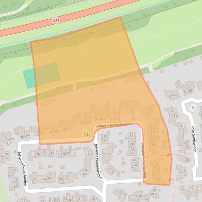 Kaart van postcodegebied 7542NZ.