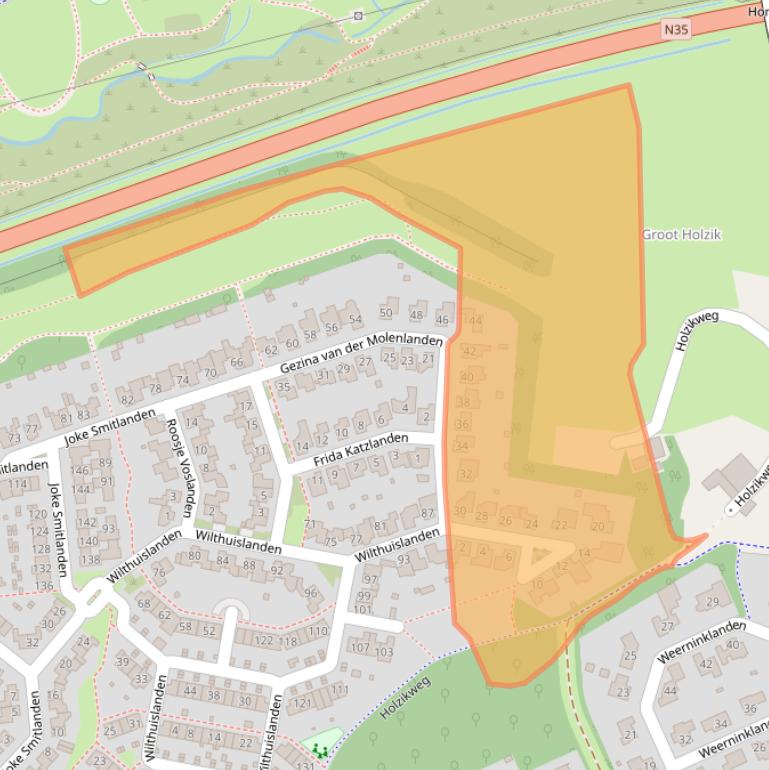 Kaart van postcodegebied 7542VJ.