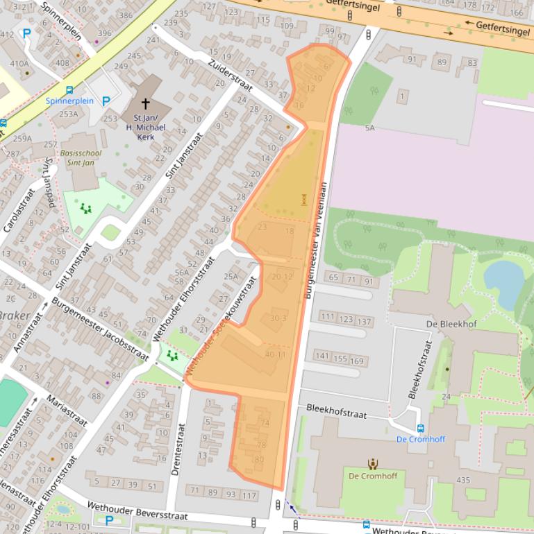 Kaart van postcodegebied 7543AA.