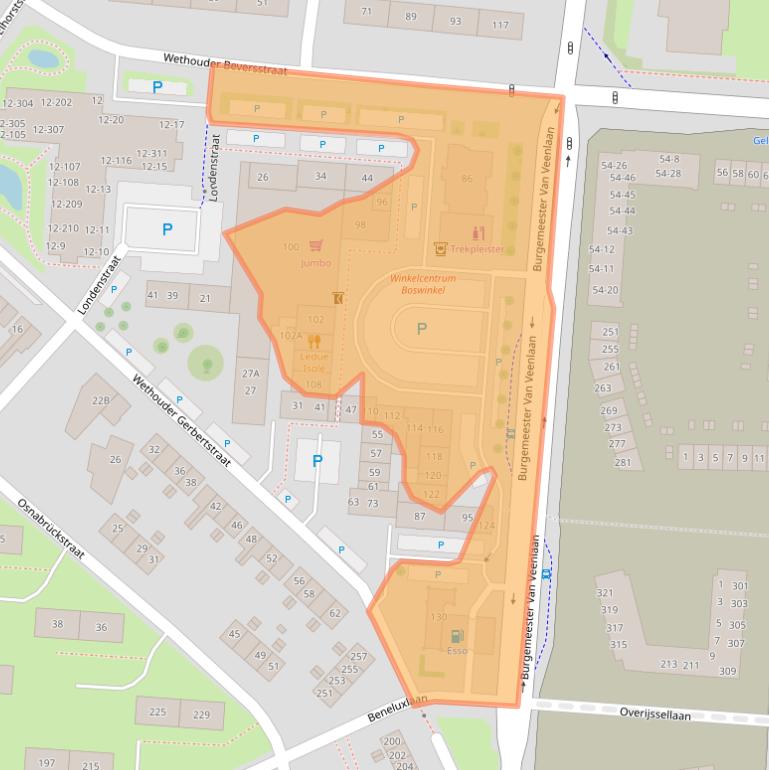 Kaart van postcodegebied 7543AB.