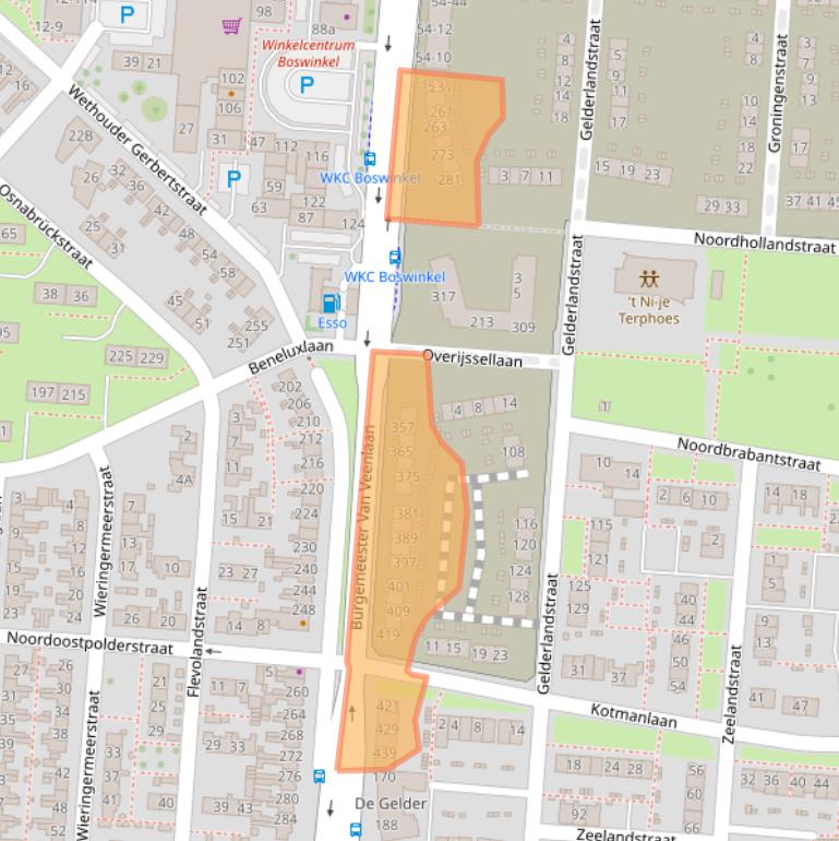 Kaart van postcodegebied 7543AS.