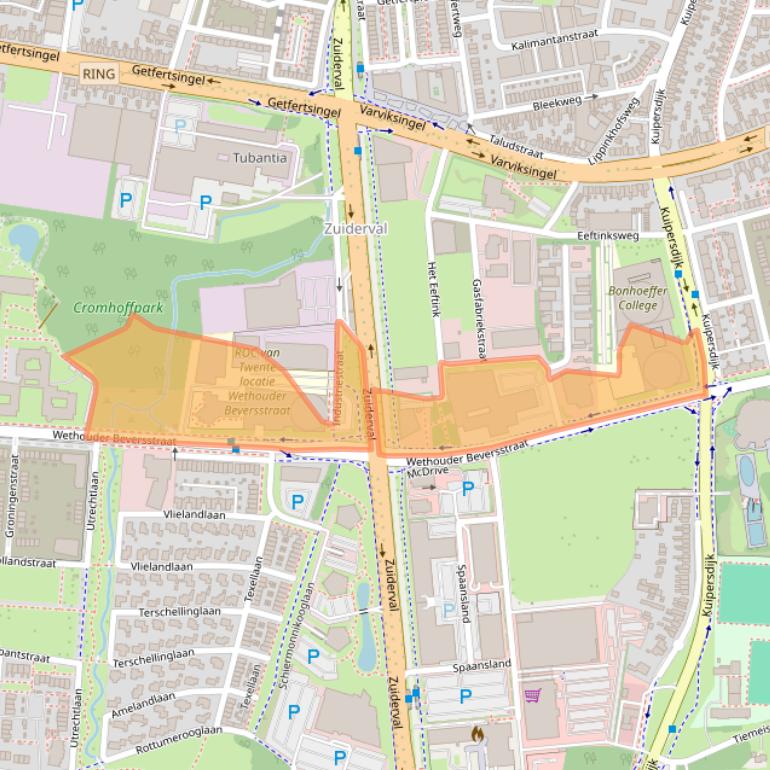 Kaart van postcodegebied 7543BK.
