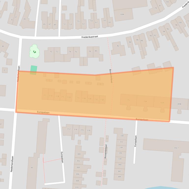 Kaart van postcodegebied 7543DD.