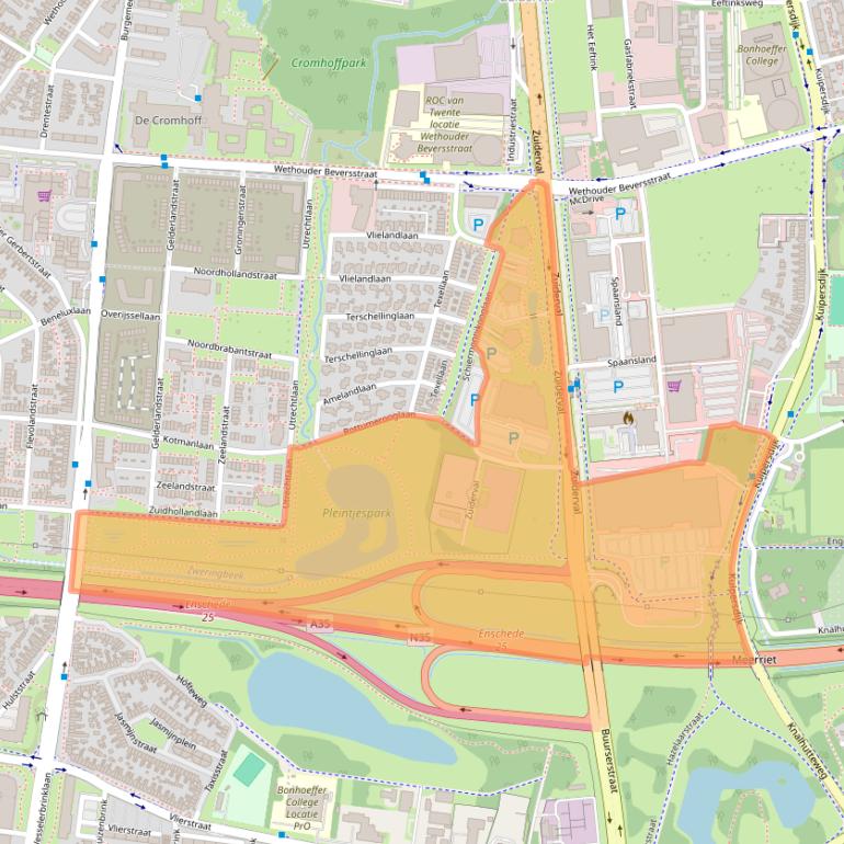 Kaart van postcodegebied 7543EZ.