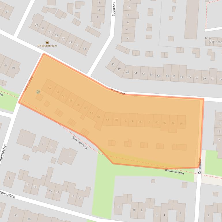 Kaart van postcodegebied 7543GB.