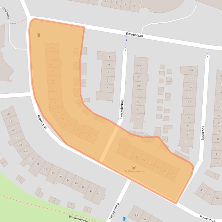 Kaart van postcodegebied 7543GC.