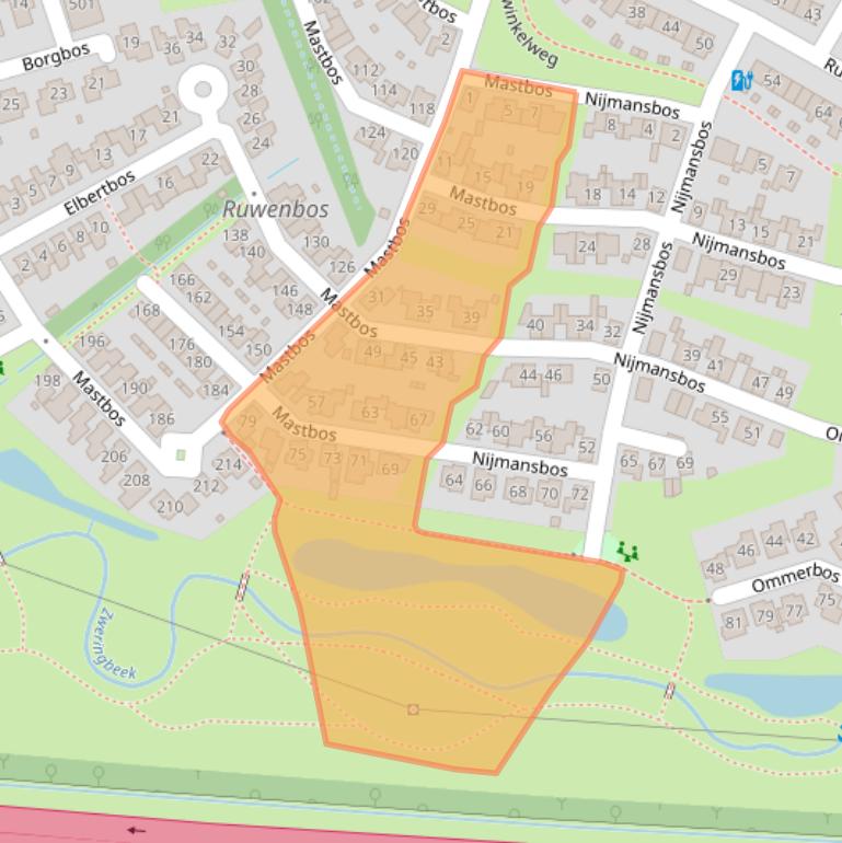Kaart van postcodegebied 7543GM.