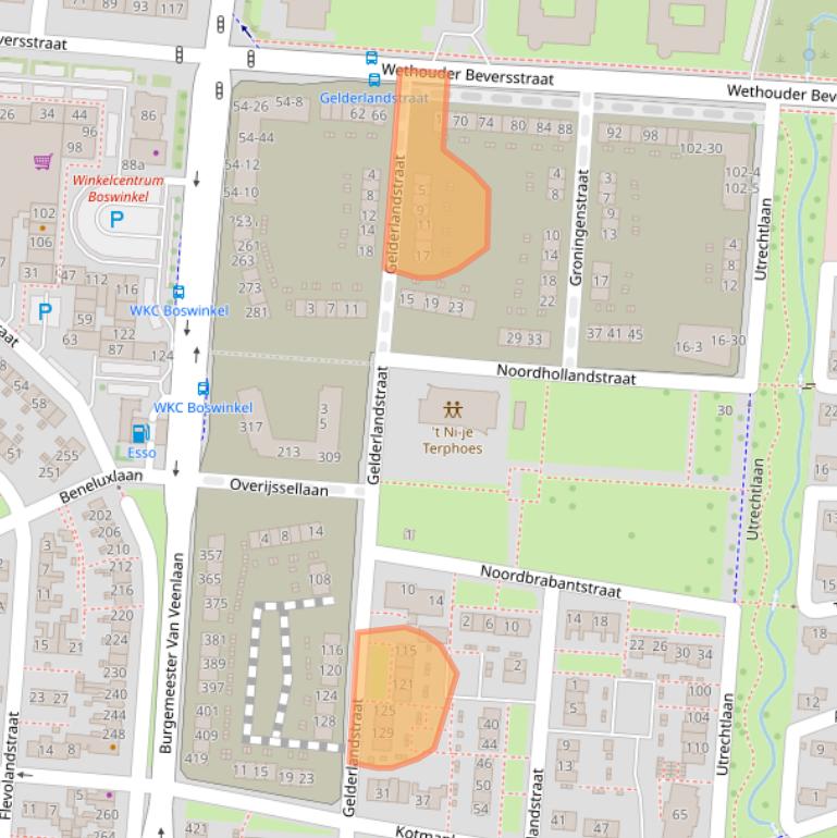 Kaart van postcodegebied 7543WH.