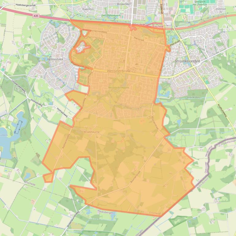 Kaart van postcodegebied 7544.