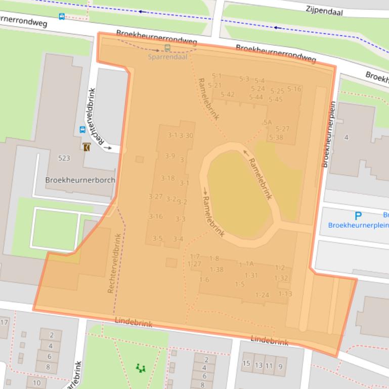 Kaart van postcodegebied 7544BA.