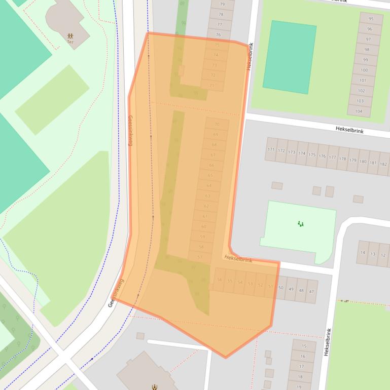 Kaart van postcodegebied 7544BT.