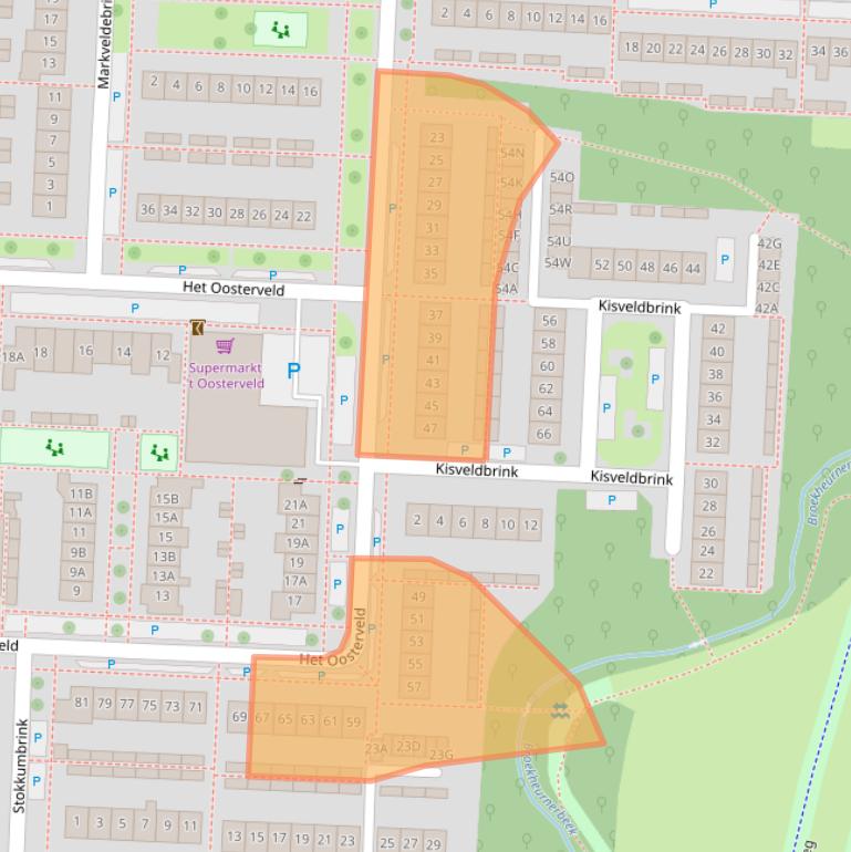 Kaart van postcodegebied 7544EH.