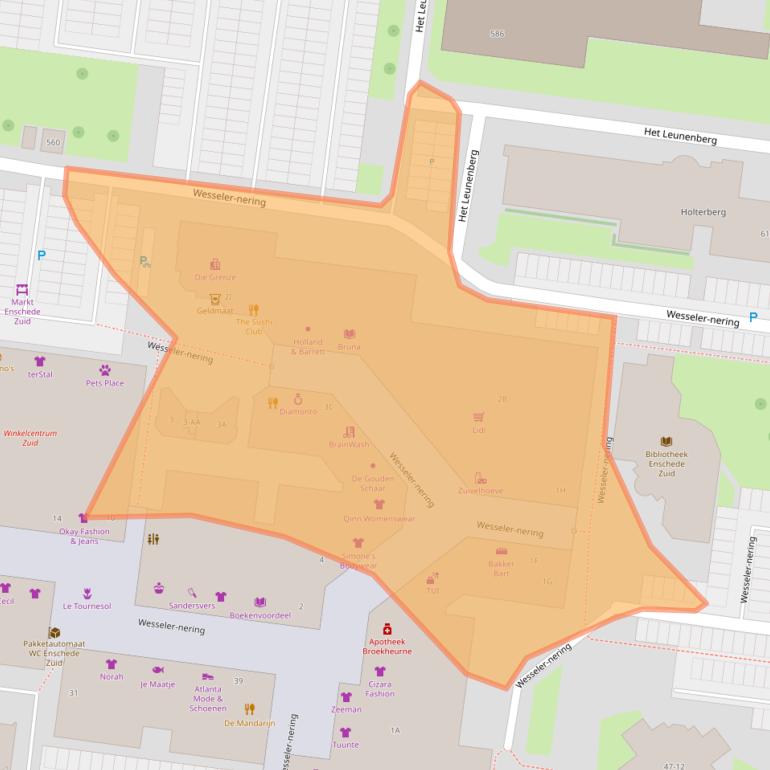 Kaart van postcodegebied 7544JA.