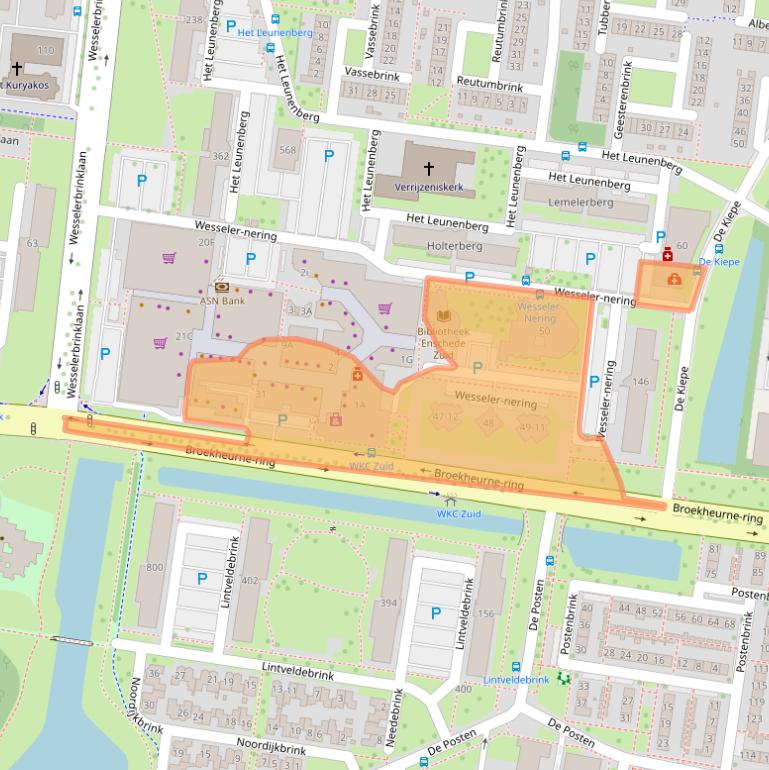 Kaart van postcodegebied 7544JC.