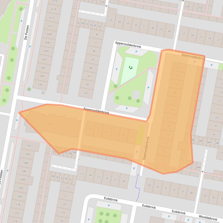 Kaart van postcodegebied 7544KW.