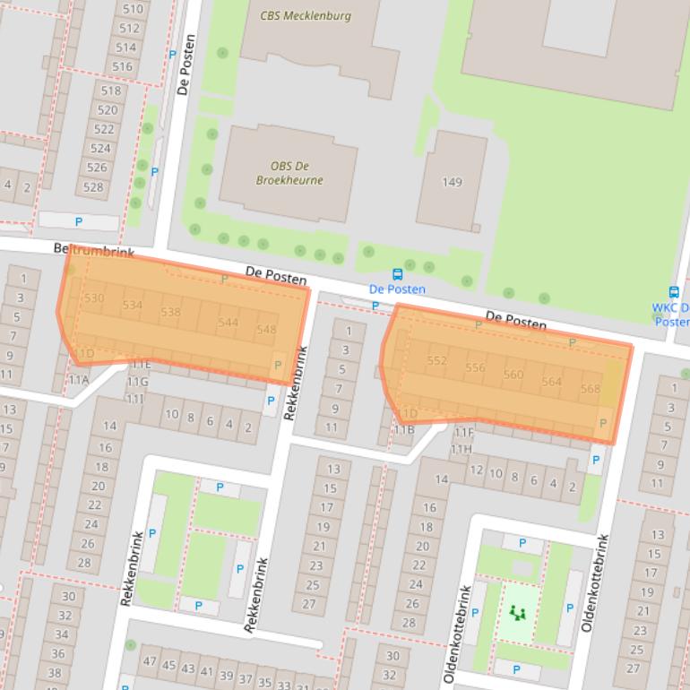 Kaart van postcodegebied 7544LW.