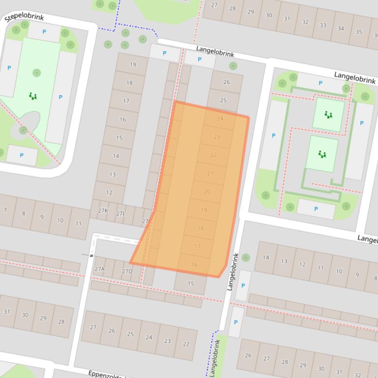 Kaart van postcodegebied 7544MB.