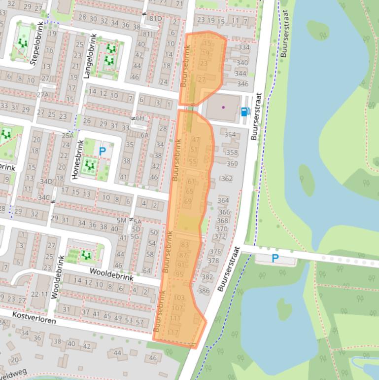Kaart van postcodegebied 7544MD.