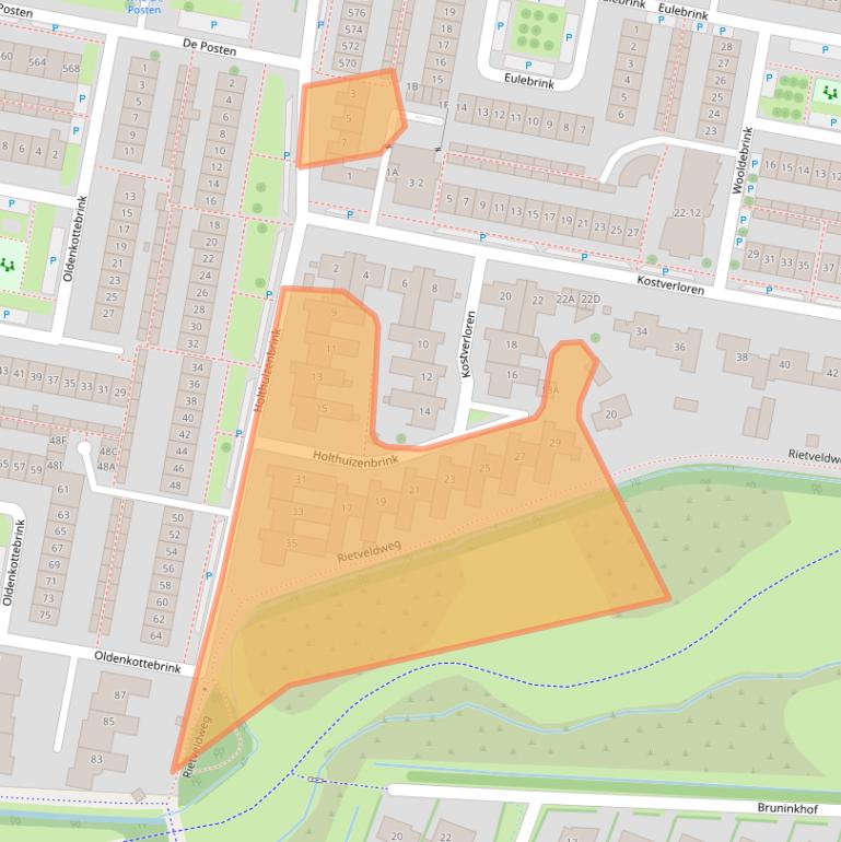 Kaart van postcodegebied 7544ML.