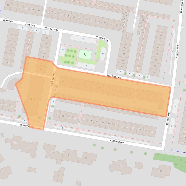 Kaart van postcodegebied 7544MT.