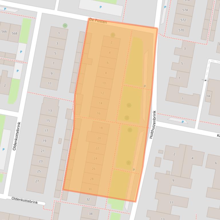 Kaart van postcodegebied 7544MX.