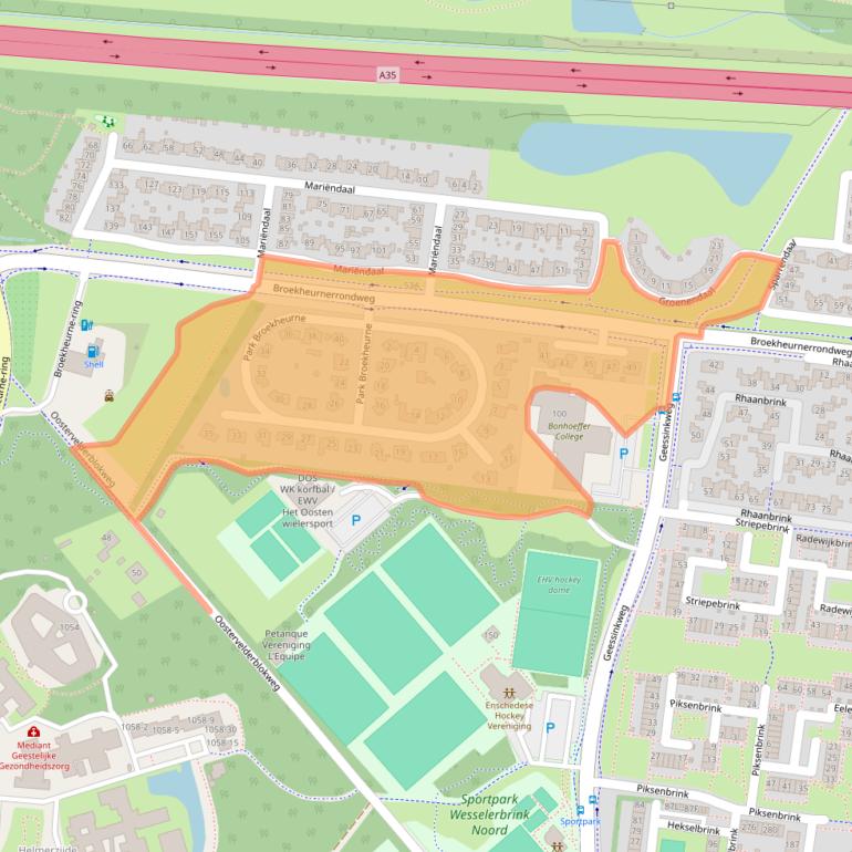 Kaart van postcodegebied 7544NK.