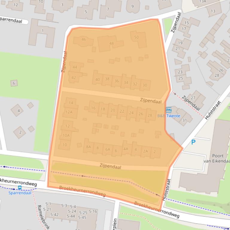 Kaart van postcodegebied 7544NR.