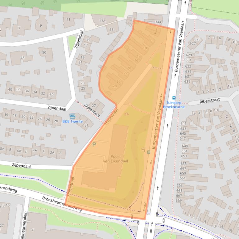 Kaart van postcodegebied 7544TK.