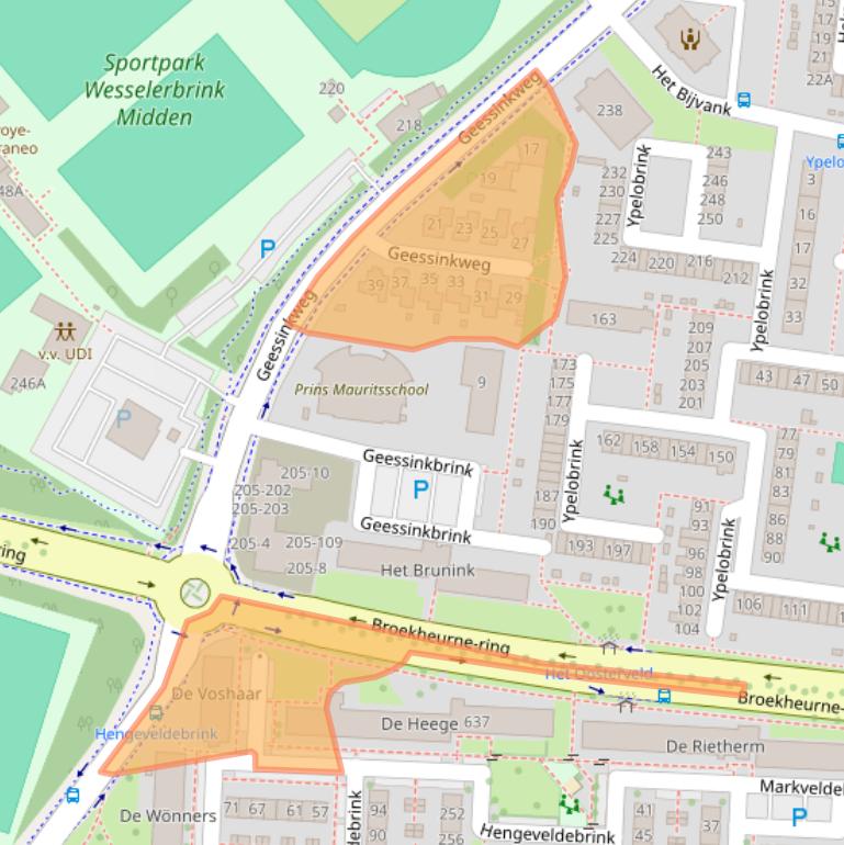 Kaart van postcodegebied 7544TV.