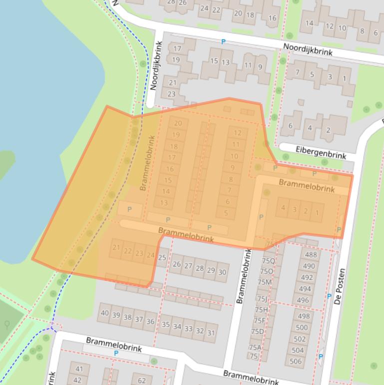 Kaart van postcodegebied 7544XV.