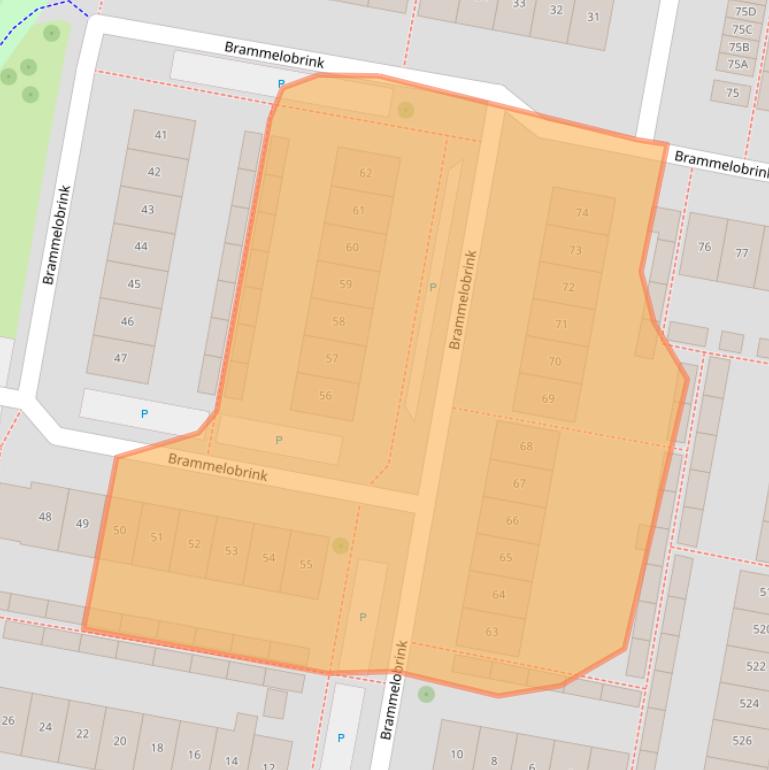 Kaart van postcodegebied 7544XX.