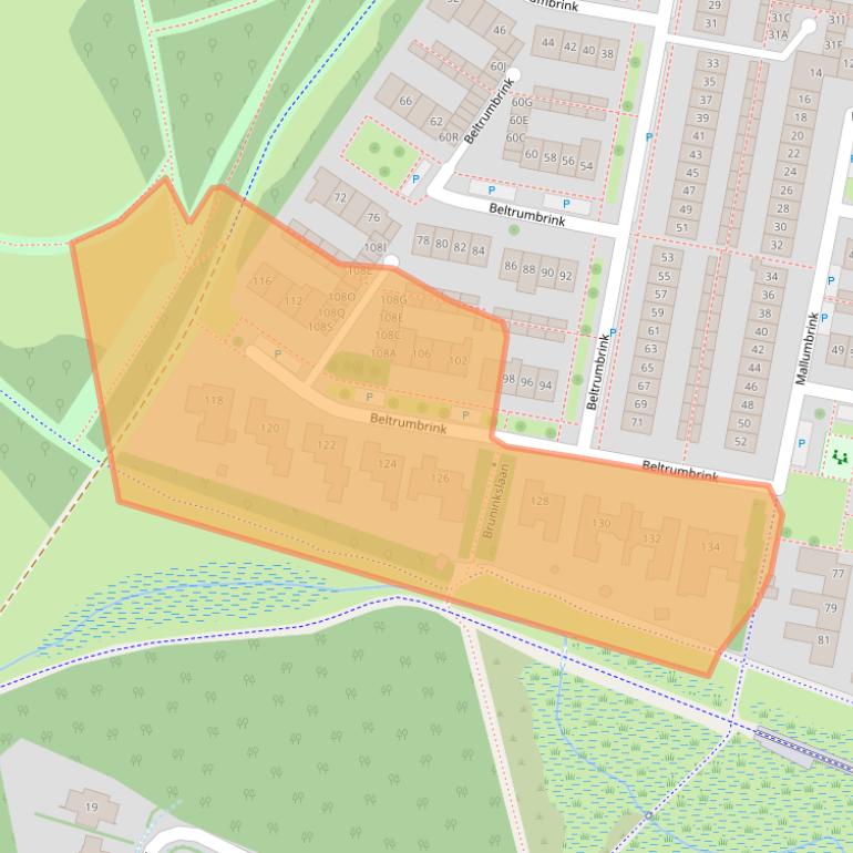 Kaart van postcodegebied 7544ZE.