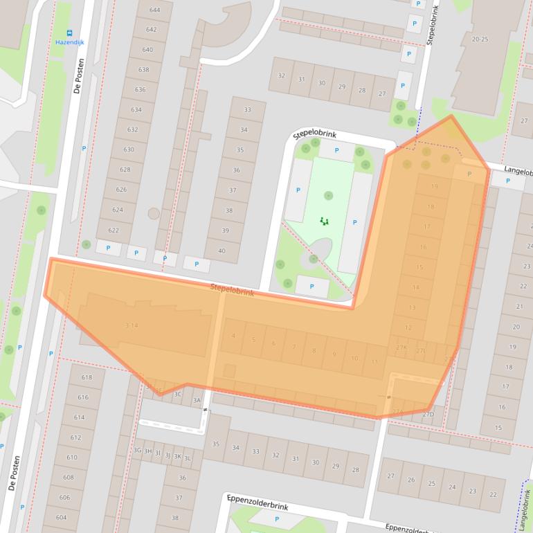 Kaart van postcodegebied 7544ZG.