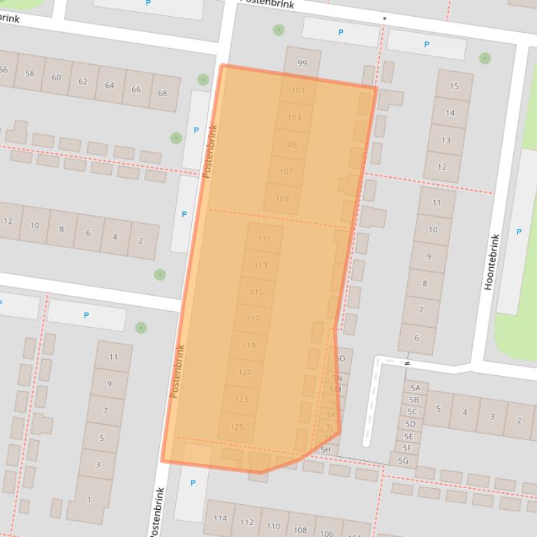 Kaart van postcodegebied 7544ZP.