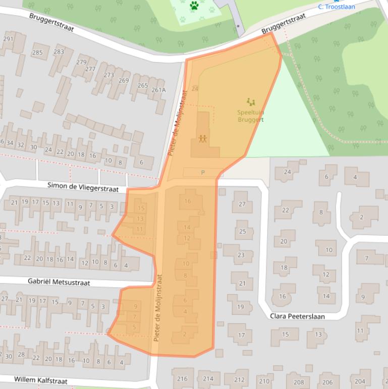 Kaart van postcodegebied 7545AB.