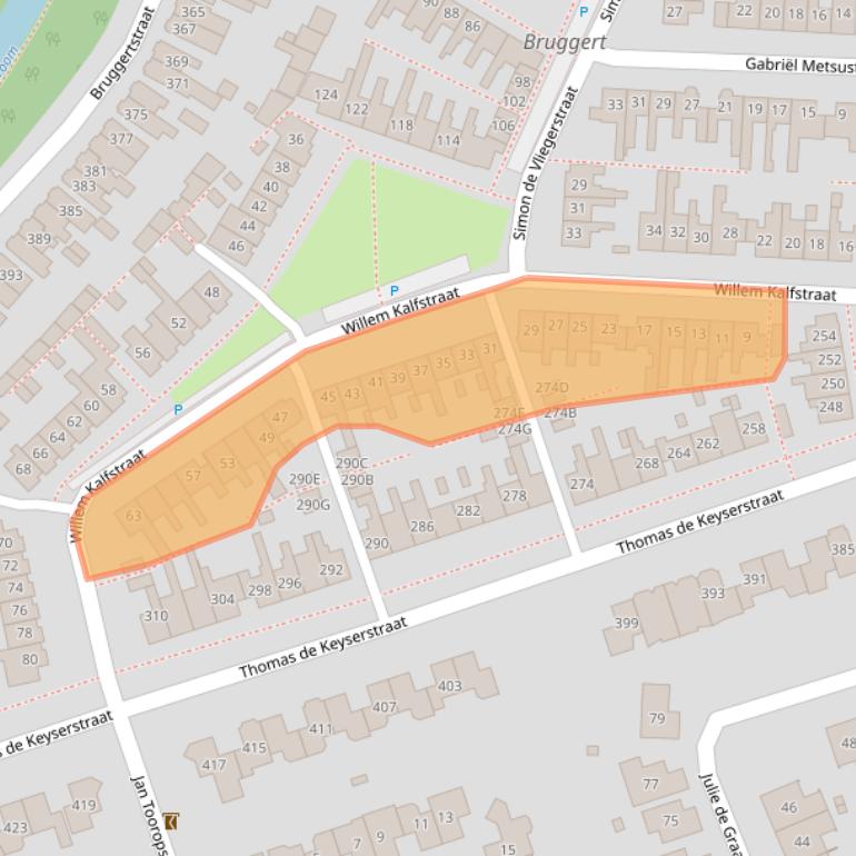Kaart van postcodegebied 7545AL.