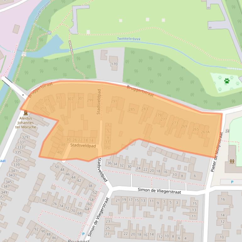 Kaart van postcodegebied 7545AT.
