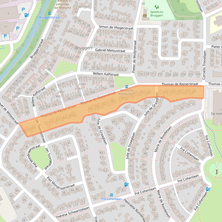 Kaart van postcodegebied 7545AZ.