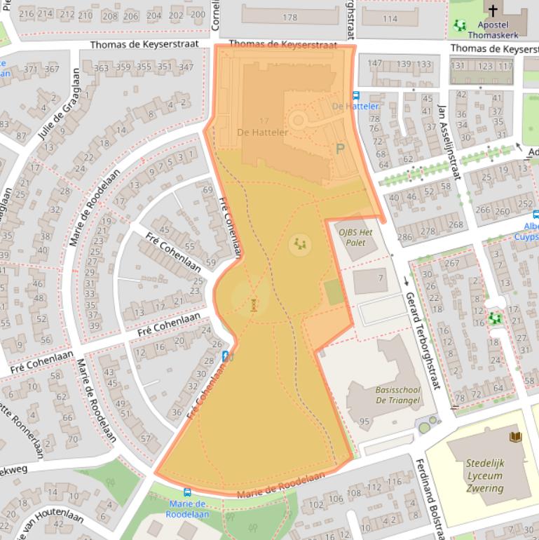 Kaart van postcodegebied 7545BB.