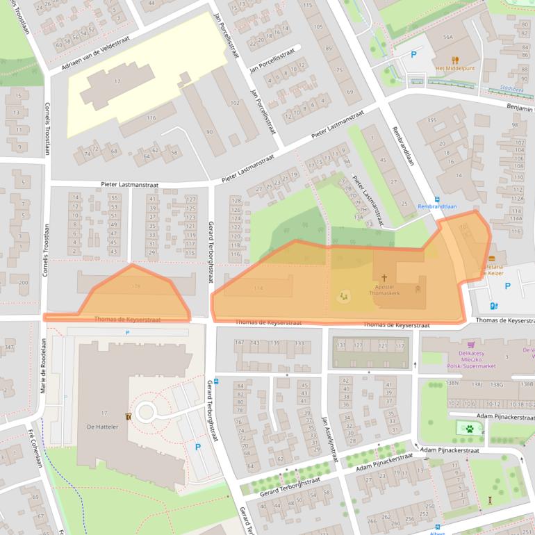 Kaart van postcodegebied 7545BK.