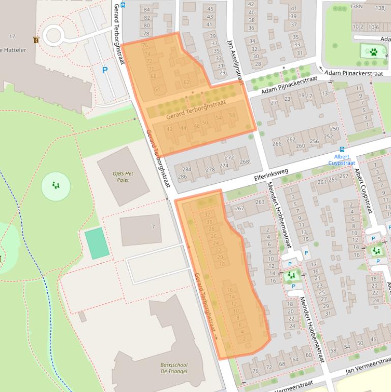 Kaart van postcodegebied 7545BX.