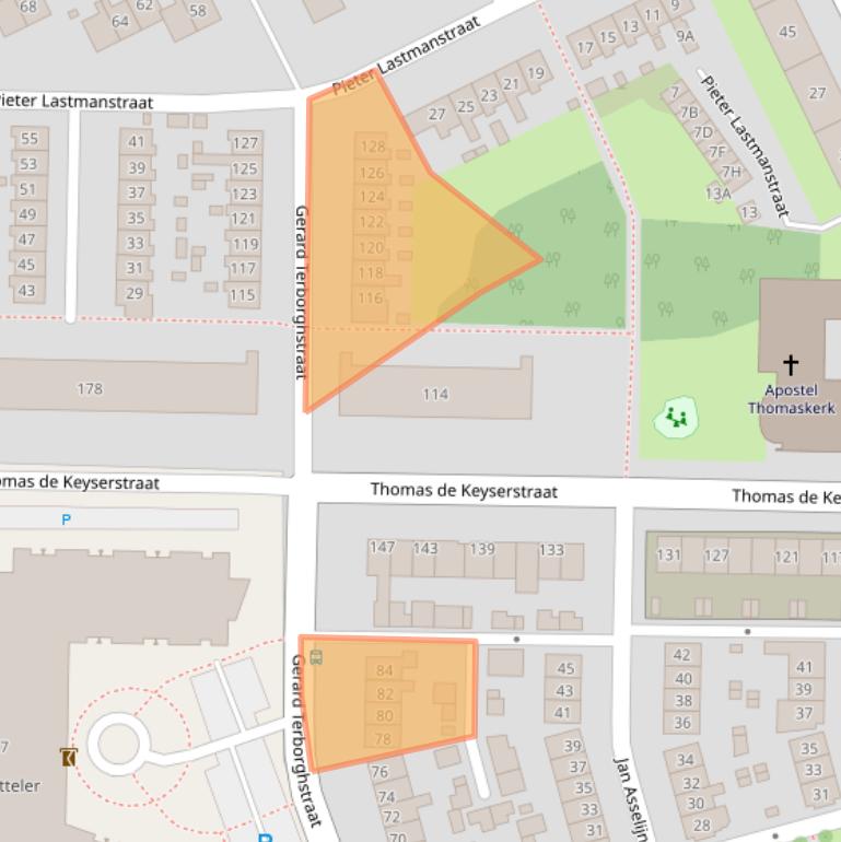 Kaart van postcodegebied 7545BZ.