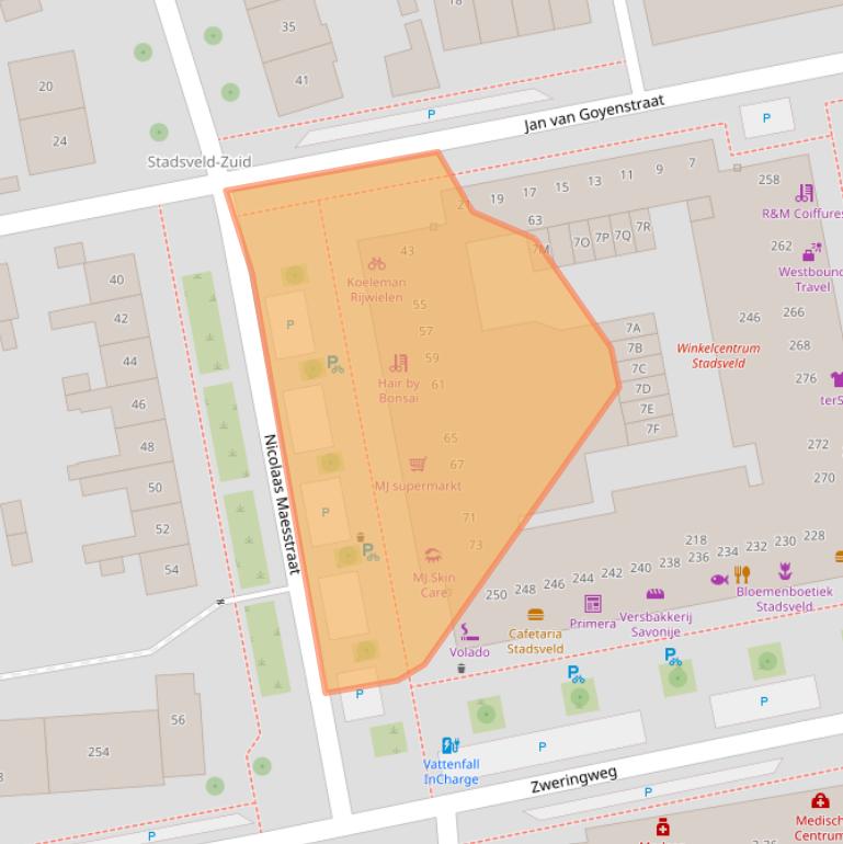 Kaart van postcodegebied 7545CD.