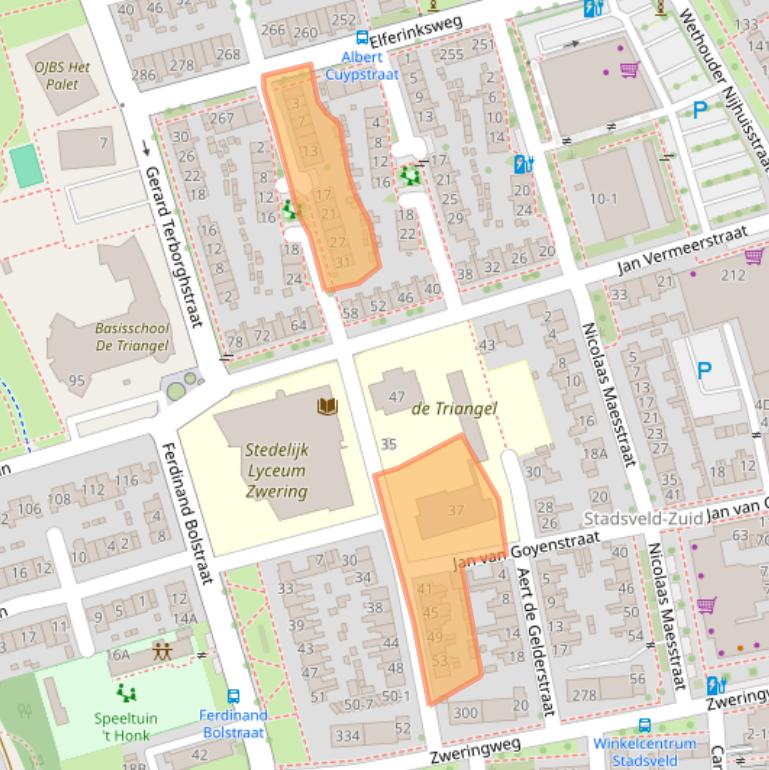 Kaart van postcodegebied 7545CJ.