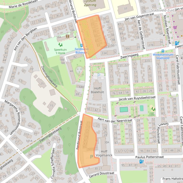 Kaart van postcodegebied 7545CM.